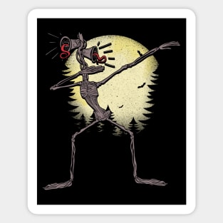 Funny dabbing Siren Head halloween meme full moon gifts Sticker